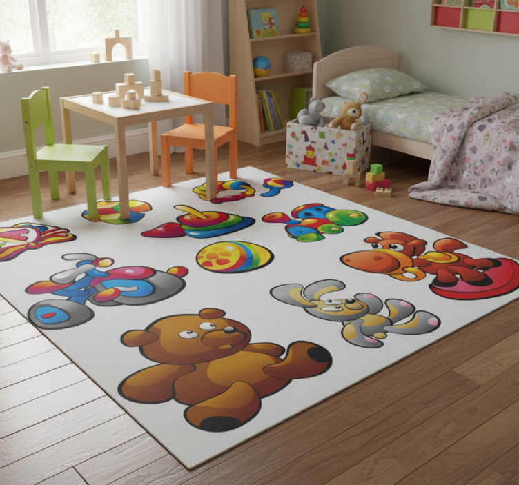 Kids vinyl rug toy collection sticker - TenStickers