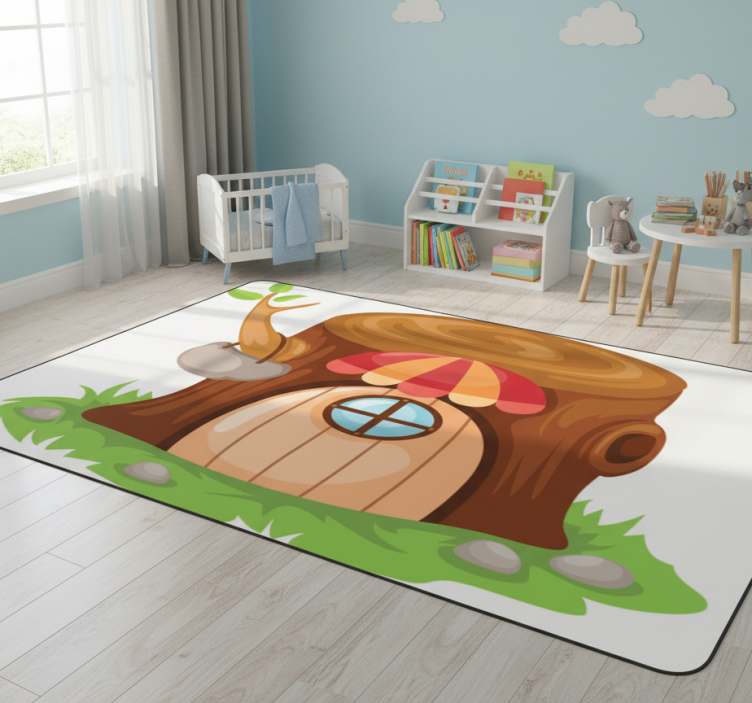 Kids vinyl rug trunk house - TenStickers