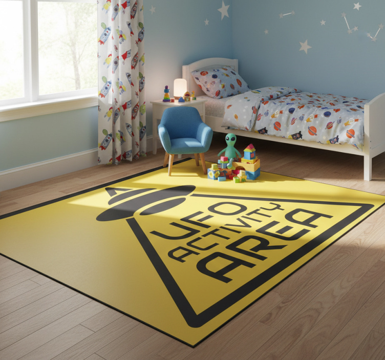 Kids vinyl rug ufo activity sign sticker - TenStickers