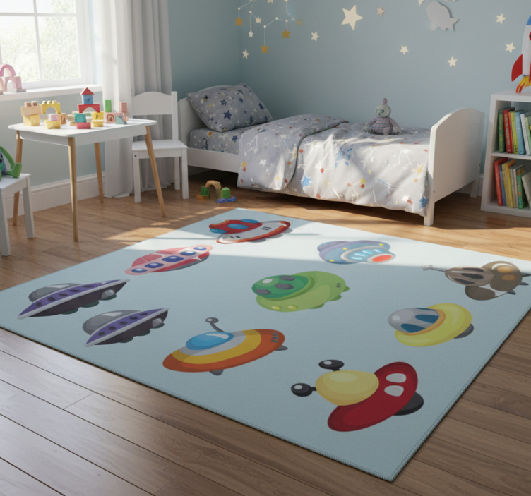 Kids vinyl rug ufo collection stickers - TenStickers
