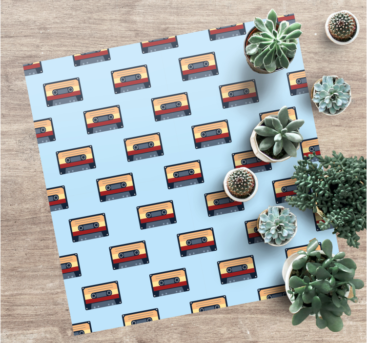Kids vinyl rug vintage cassette design - TenStickers