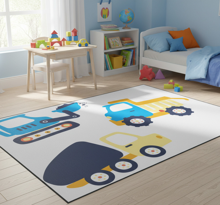 Kids vinyl rug with bagger symbols design - TenStickers
