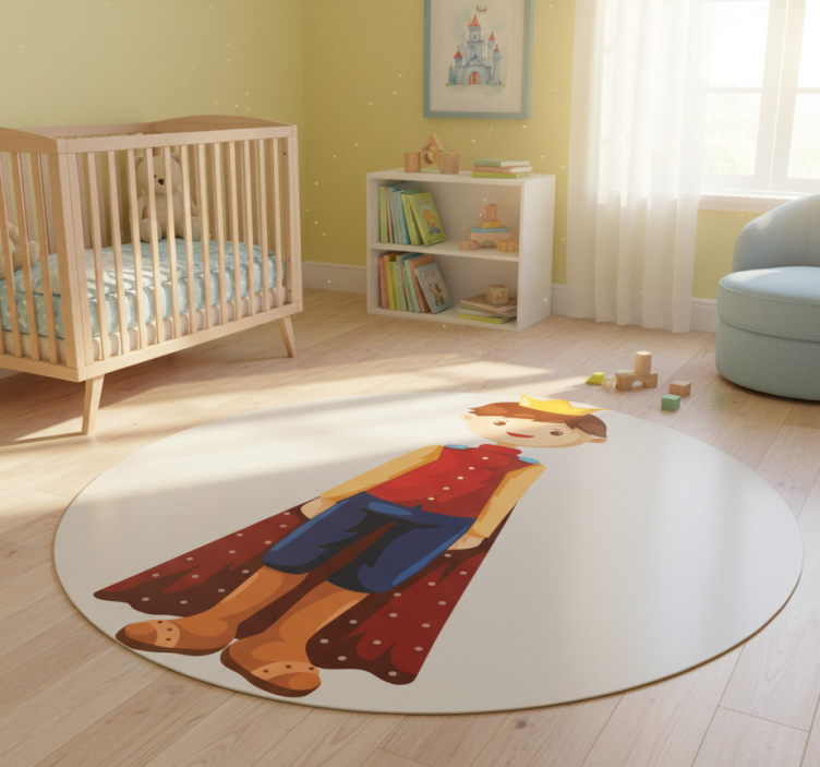 Kids vinyl rug with king illustration - TenStickers