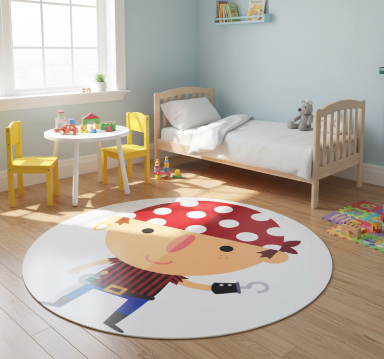 Kids vinyl rug with pirate illustration - TenStickers