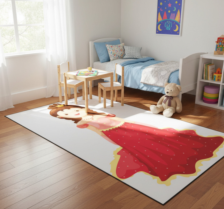 Kids vinyl rug with queen illustration - TenStickers