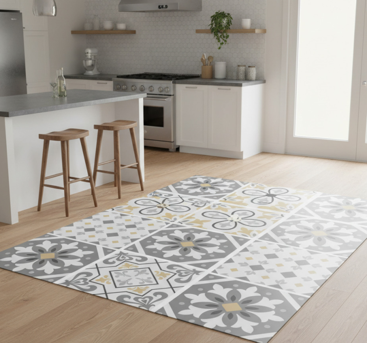 Kitchen vinyl rug amiaz cement tiles design - TenStickers