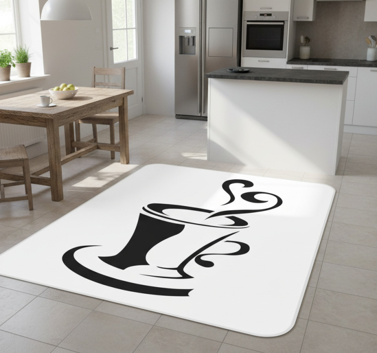 Kitchen vinyl rug coffee with love - TenStickers