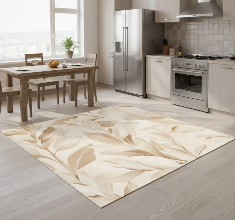 Kitchen vinyl rug in beige sheet design - TenStickers