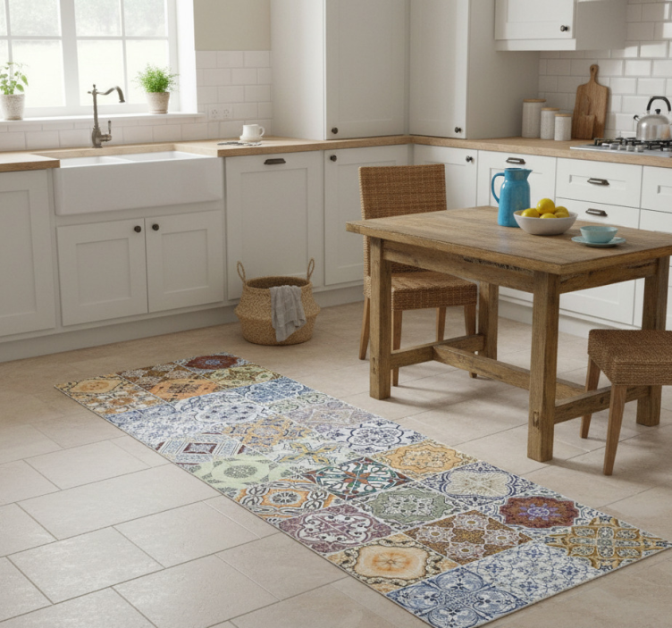 Kitchen vinyl rug in eclectic mediterranean style - TenStickers