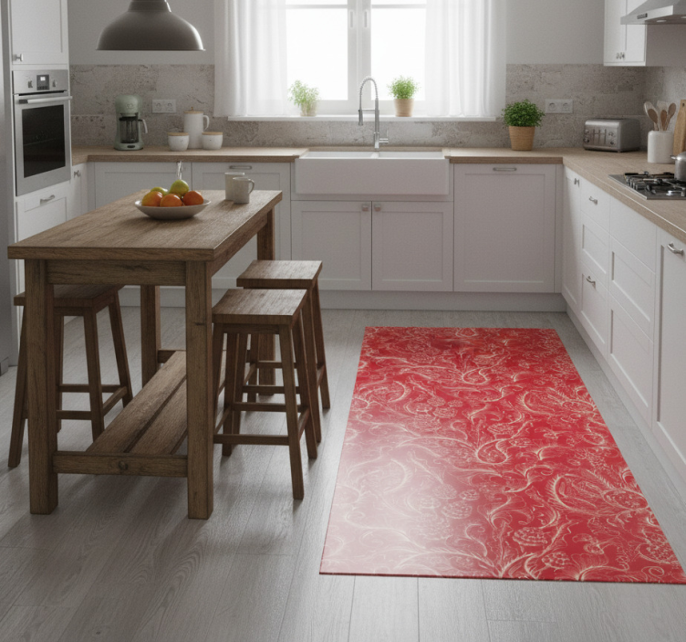 Kitchen vinyl rug paisley illustration mat - TenStickers