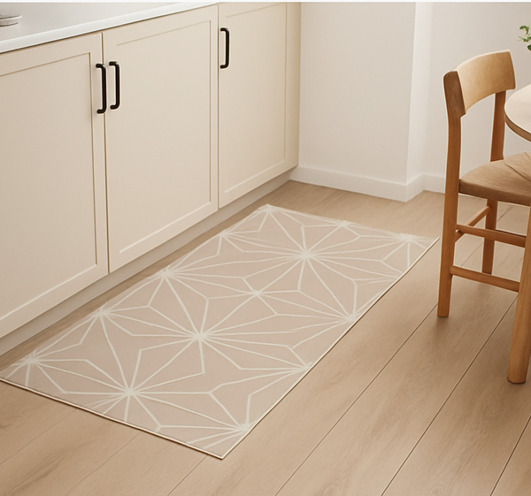 Kitchen vinyl rug with beige star pattern - TenStickers