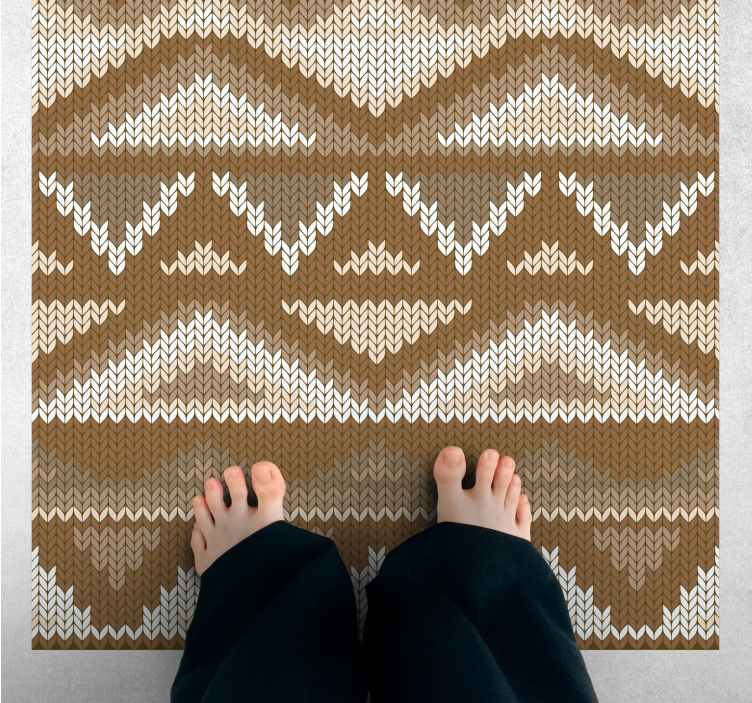 Knitted Motif ethnic vinyl rug - TenStickers