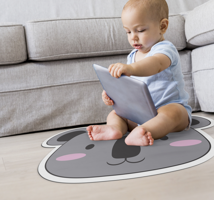 Koala Face nursery vinyl rug - TenStickers