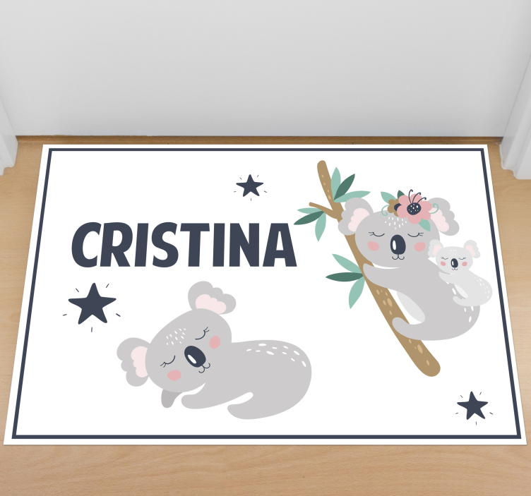 Koala Family Fun custom vinyl rug - TenStickers