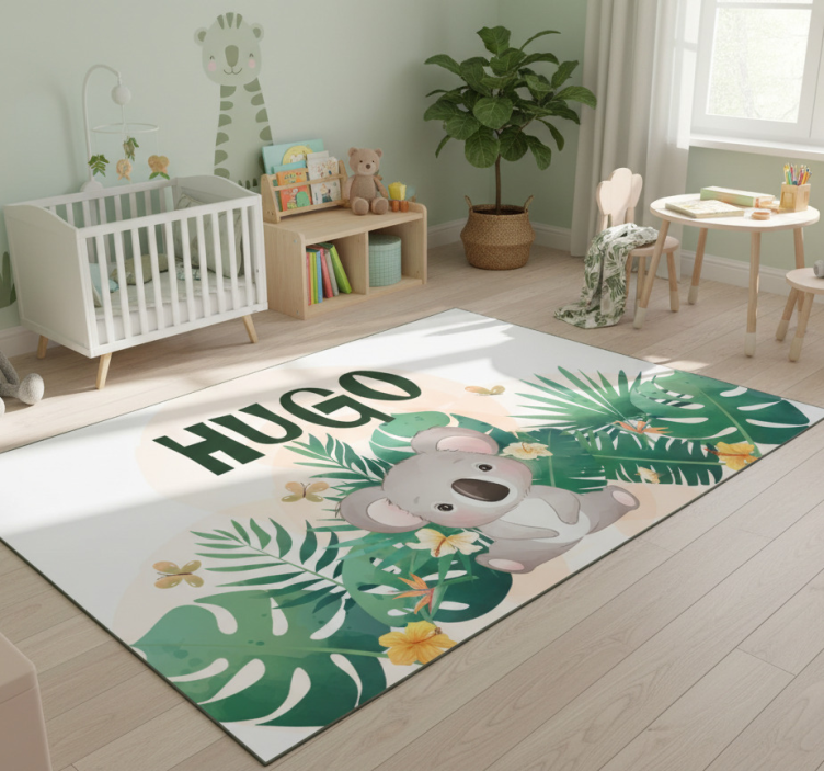 Koala jungle theme animal vinyl rug - TenStickers