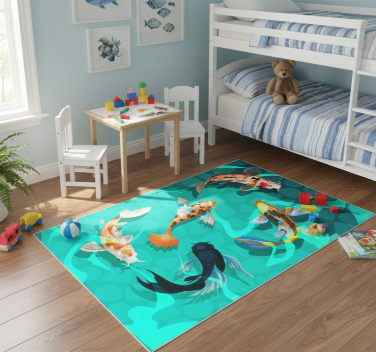 Koi shower animal vinyl rug - TenStickers