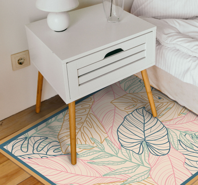 Leafy Tropical Patterns nature vinyl rug - TenStickers