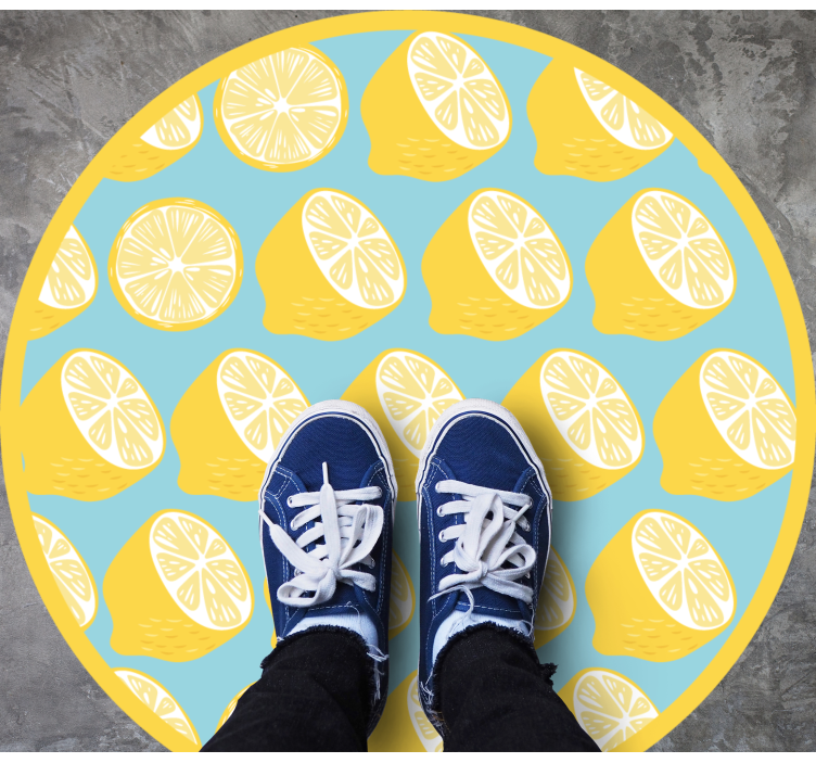 Lemon Slice Motif kitchen vinyl rug - TenStickers