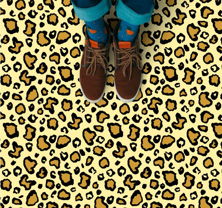 LEOPARD PATTERN PLAYFUL animal print vinyl rug - TenStickers