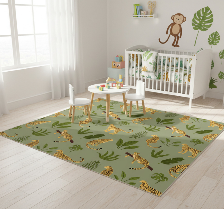 Leopard patterned jungle animal vinyl rug - TenStickers