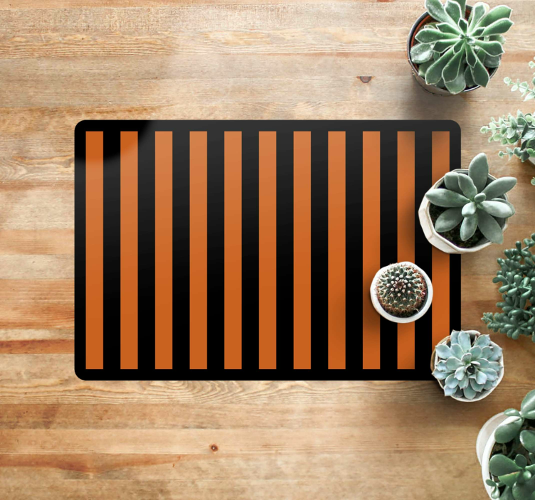 Linear Elegance striped vinyl rug - TenStickers