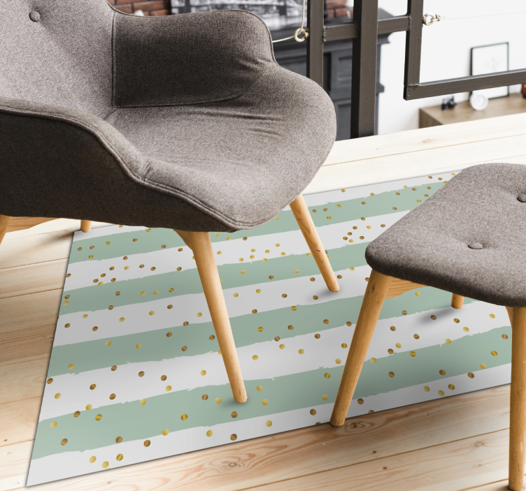 Lined Polka Dots striped vinyl rug - TenStickers