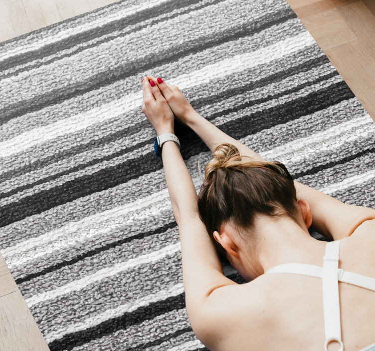 Striped Textured Finish striped vinyl rug - TenStickers