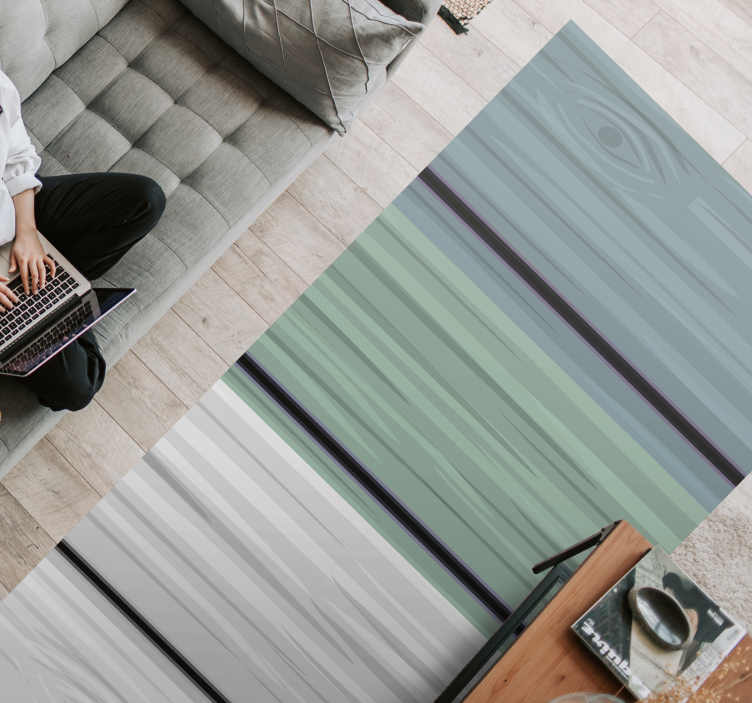 Linear Tranquility striped vinyl rug - TenStickers