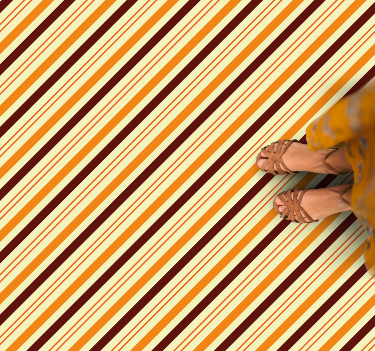 Banded Warm Tones striped vinyl rug - TenStickers