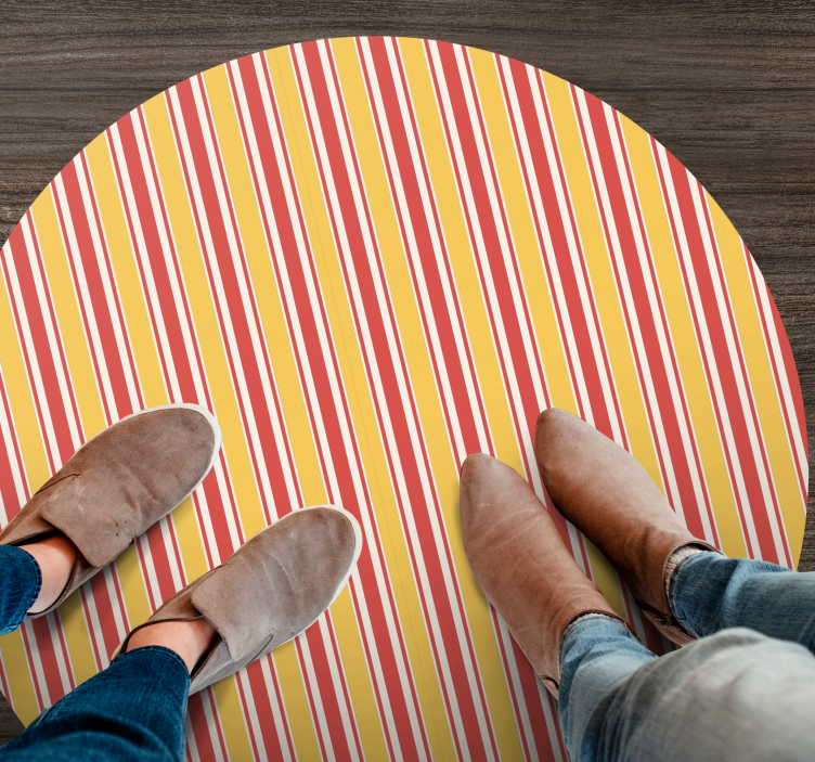 Yellow and purple striped vinyl rug - TenStickers