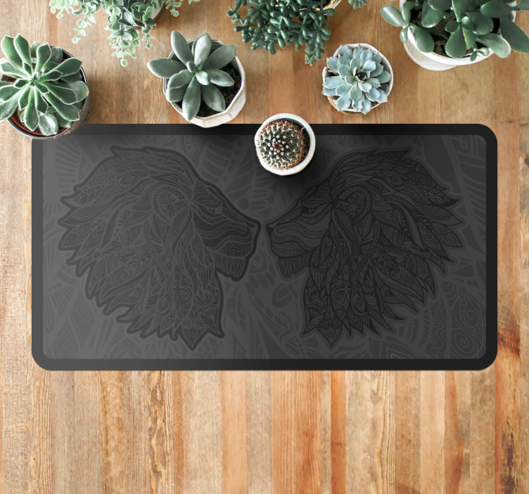 Lion Profile Artwork animal vinyl rug - TenStickers