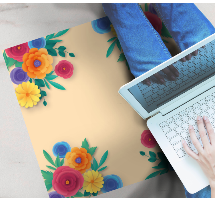 Lively blossom floral vinyl rug - TenStickers