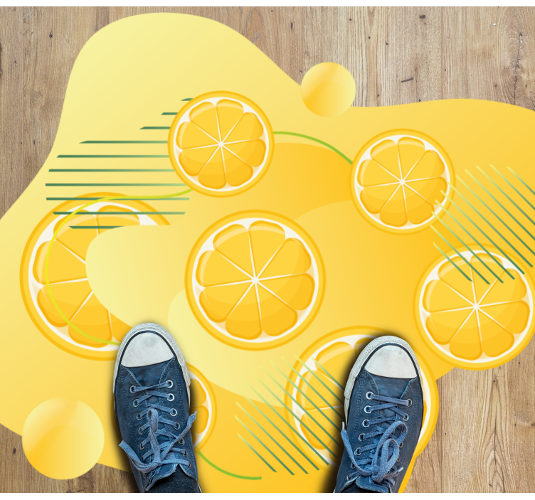 Lively citrus pattern kitchen vinyl rug - TenStickers