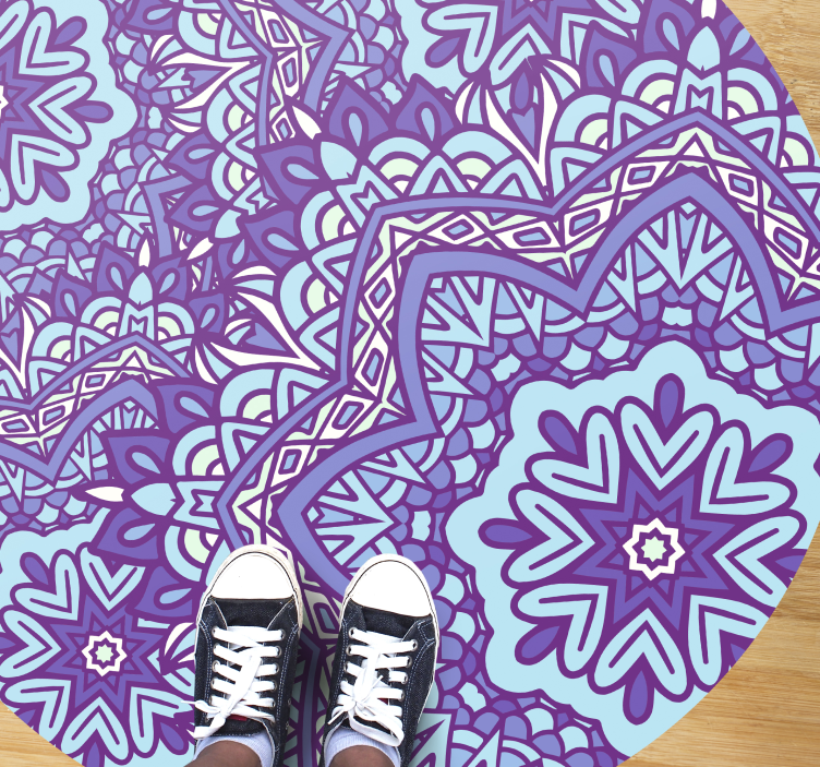 Lively purple motif mandala vinyl rug - TenStickers