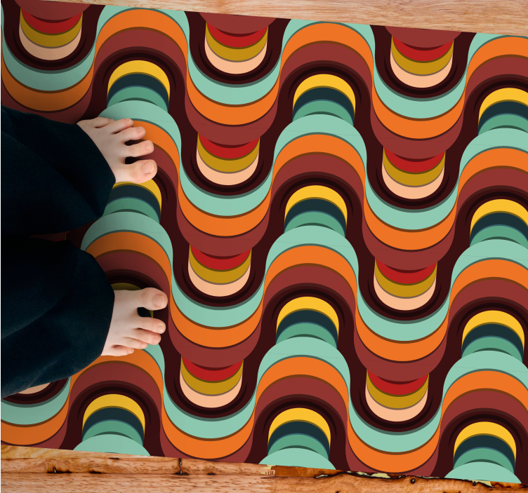 Lively Wave Concept modern vinyl rug - TenStickers
