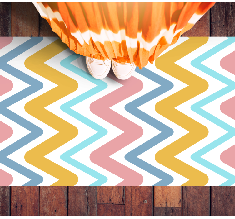 Lively Zigzag Concept geometric vinyl rug - TenStickers