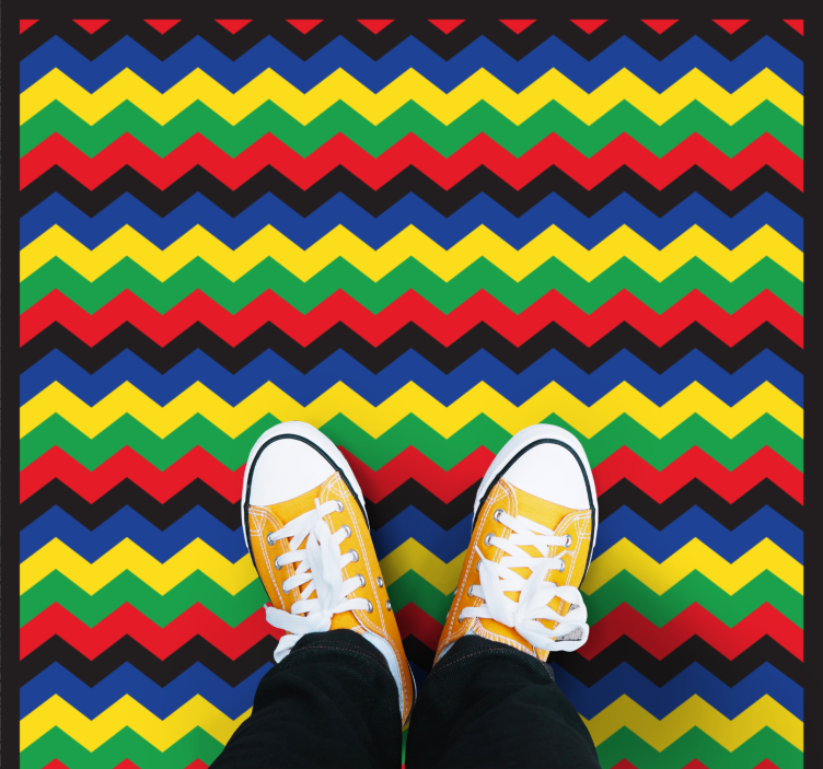 Lively Zigzag Element geometric vinyl rug - TenStickers