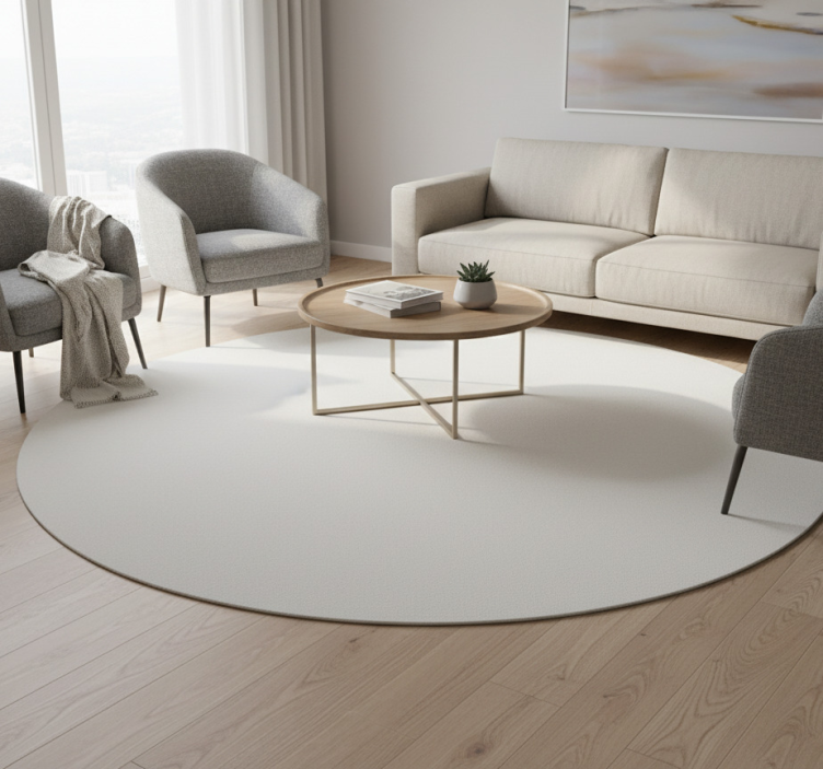 Living room vinyl rug simple cloud dancer - TenStickers