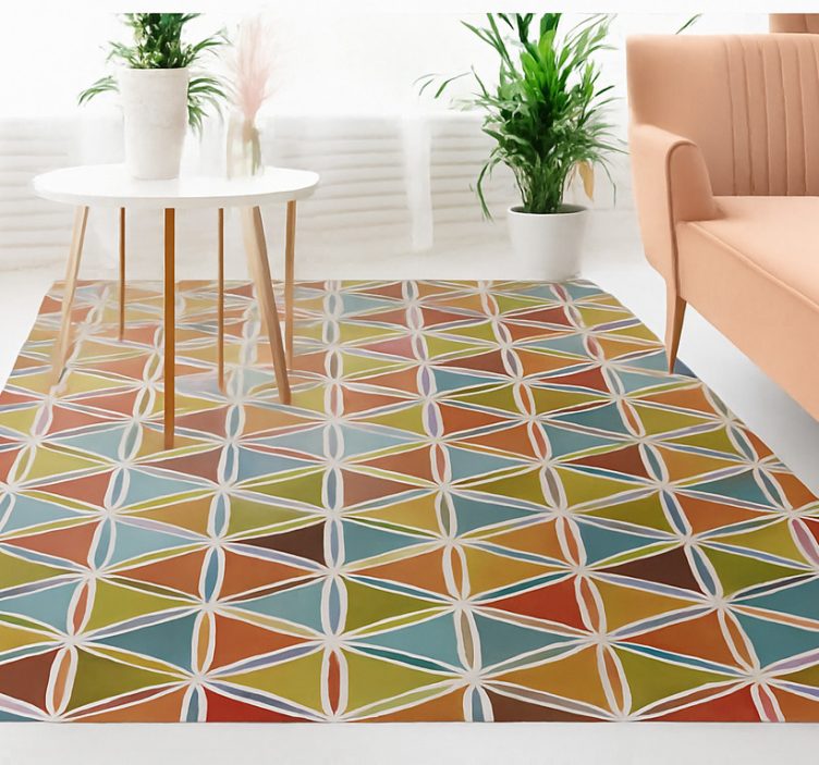 Living room vinyl rug vibrant prism design - TenStickers
