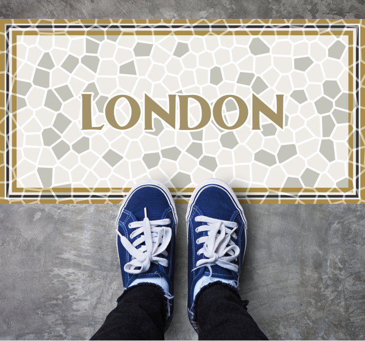 London floor tiles mosaic vinyl rug - TenStickers
