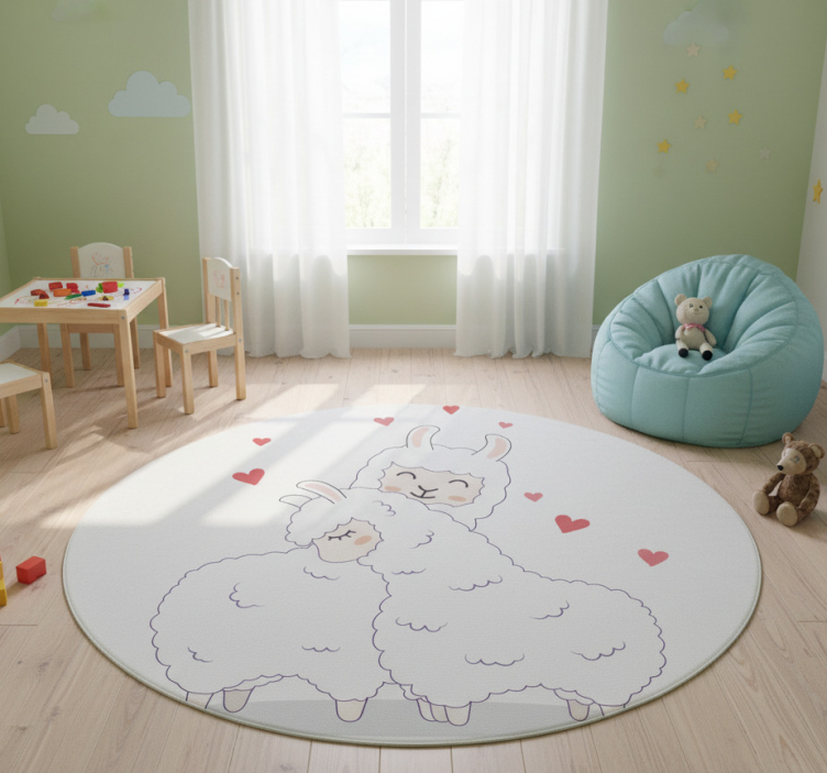 Loving llamas animal vinyl rug - TenStickers