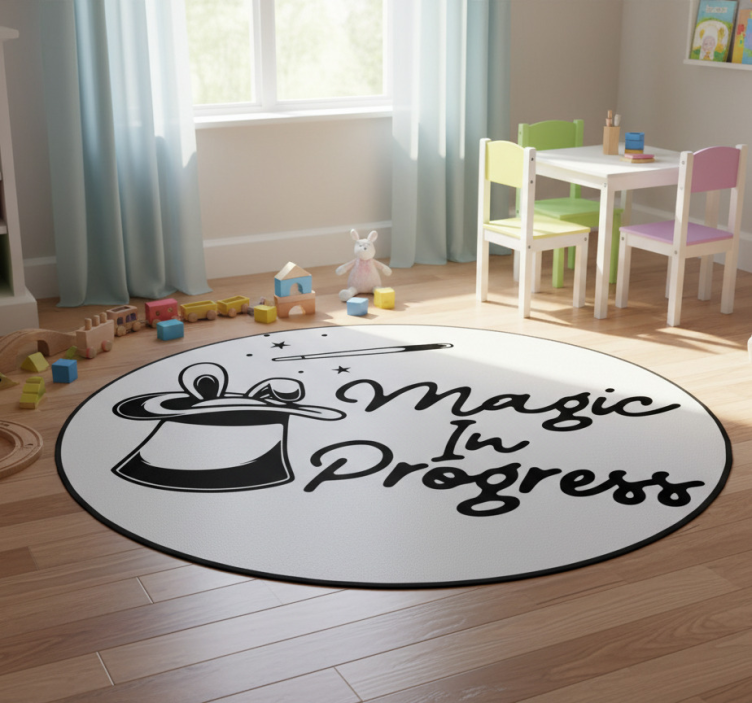 Magic rabbits and rainbows animal vinyl rug - TenStickers