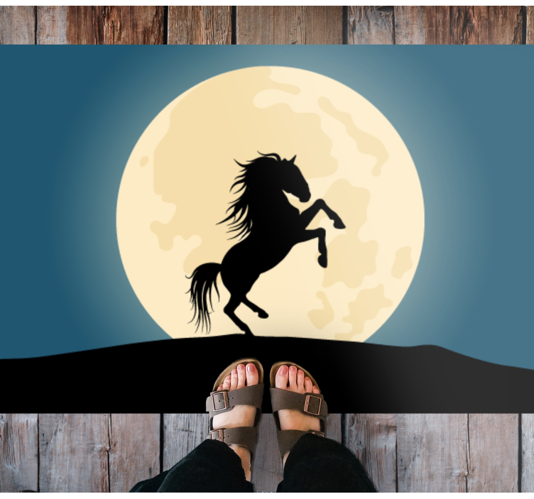 Majestic Horse Silhouette kids vinyl rug - TenStickers