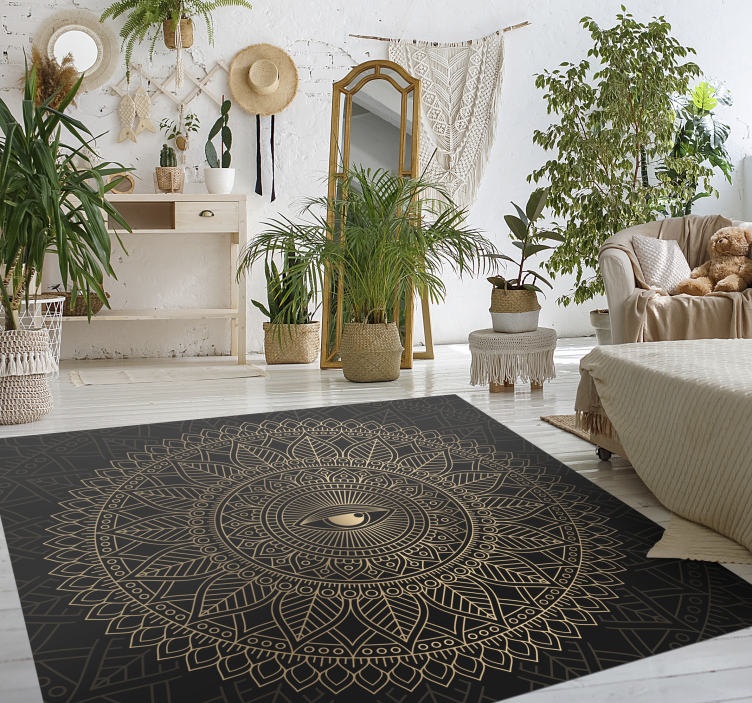 Mandala eye centerpiece mandala vinyl rug - TenStickers