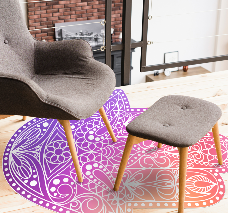 MANDALA HAND DESIGN mandala vinyl rug - TenStickers