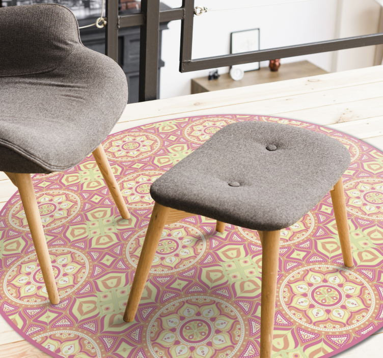 Mandala pattern circle mandala vinyl rug - TenStickers