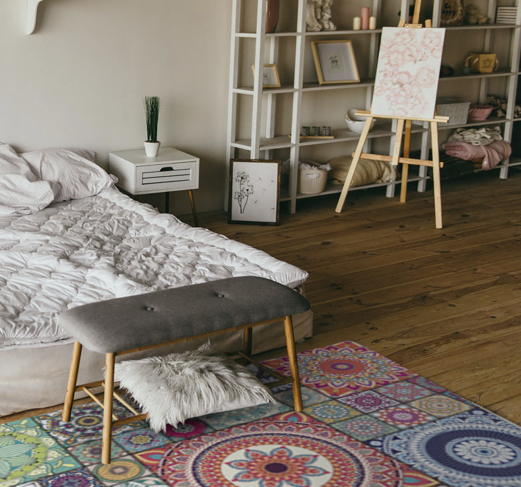 Mandala patterns mandala vinyl rug - TenStickers