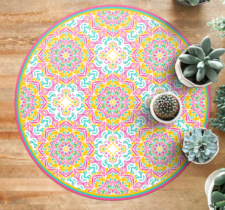 Mandala vinyl rug circular mandala design - TenStickers