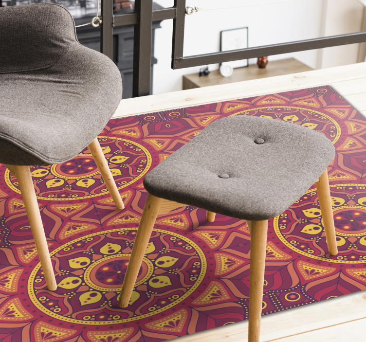 Mandala vinyl rug inspired by symmetry - TenStickers