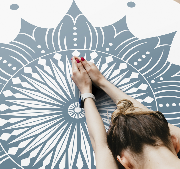 Mandala vinyl rug intricate floral design - TenStickers